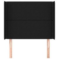 cabecero cama mueble de dormitorio con orejas de tela 93 x 16 x 118128 cm negro m020003655