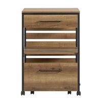 carro de cocina con 1 cajon movil madera marron