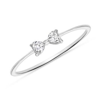 Anillo de topacio para mujer en oro blanco 14 quilates