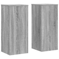 soportes de plantas 2 uds madera gris sonoma 30x30x70 cm vidaxl