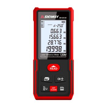 Medidor de distancia láser SNDWAY SW 120m 100m 70m 50m, telémetro digital, nivel electrónico con sensor de ángulo, luz d