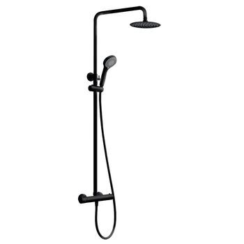 Imex – Kent Columna De Ducha Termostático Negro Mate Negro Mate