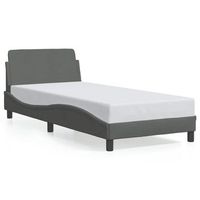 estructura de cama dover tela gris oscuro 90x190 cm vidaxl