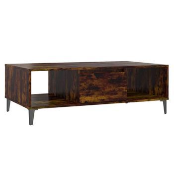 Mesa De Café - Mesa De Centro Madera Ingeniería Marrón Ahumado 103,5x60x35 Cm