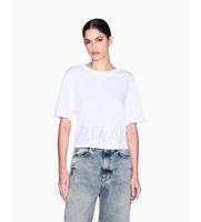 ax armani exchange para mujer xw001709af17172u0002 camiseta logo optico blanco m casual algodon manga corta