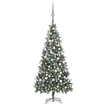 Árbol De Navidad Helado Con Luces, Bolas Y Piñas 210 Cm Vidaxl