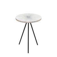 mesa auxiliar de metal blanco y negro