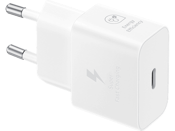 REACONDICIONADO Seminuevo Excelente Cargador - Samsung EP-T2510NWEGEU, 25 W, Super Fast Charging, Sin Cable, Blanco