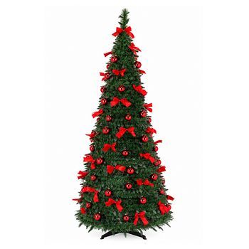 Árbol De Navidad Plegable Aga Nina De 180 Cm Con Iluminación Led Y Adornos
