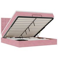 estructura de cama otomana colchones terciopelo rosa 200x200cm vidaxl