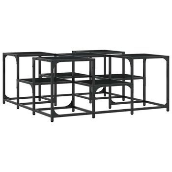 Mesa De Café - Mesa De Centro Madera De Ingeniería Negro 91x91x40 Cm