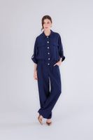 blusa con elastico en la parte inferior navy