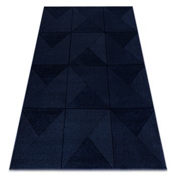 Alfombra Aura J2624a Azul Oscuro - Geométrica, Estructural, Moderna 160x220 Cm