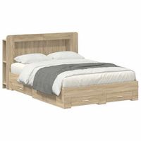 estructura de cama con almacenamiento roble sonoma 150 x 200 cm vidaxl