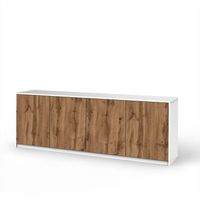 aparador de 4 puertas budapest blancoroble en melamina y mdf acanalado