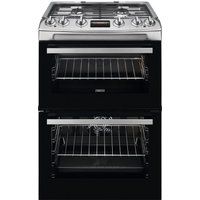 zanussi zck66350xa 60 cm dual fuel cooker - stainless steel stainless steel