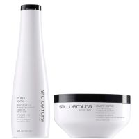 shu uemura art of hair izumi tonic rice water shampoo and hair mask routine