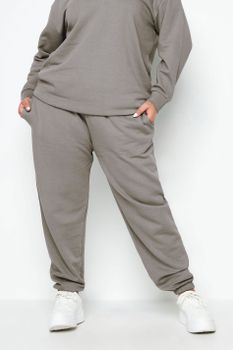 Yours Joggers Gris Claro Con Puños Elásticos, Mujer Curvy Y Tallas Grandes, Yours