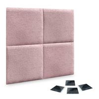 dhome juego de 4 paneles tapizados de lana ecologica pack autoadhesivos para pared acusticos absorbentes proteccion salmon 60x60cm x4