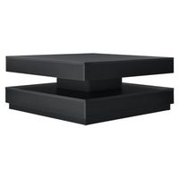 mesa de centro florenz con tablero giratorio 76x76x38 cm - negro encasa