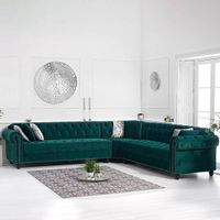 blake green velvet corner sofa