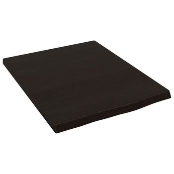 Encimera Baño Madera Maciza Tratada Marrón Oscuro 40x50x2 Cm