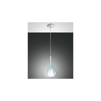 Lámpara Colgante Led Lila De Metal Y Cristal Borosilicato Azul Transparente 3481-40-244 Fabas Luce