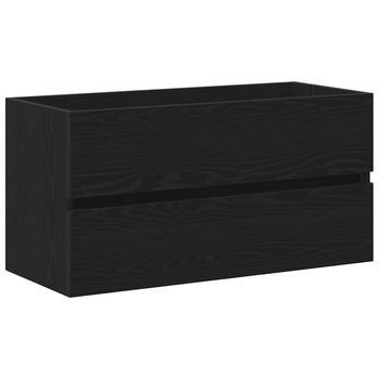Gabinete De Lavabo Para Baño Roble Negro 90 X 38,5 X 45 Cm Vidaxl