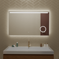 espejo de bano con luz led 100 x 60 cm rectangular antivaho 3 colores dimmable - lomazoo riviera