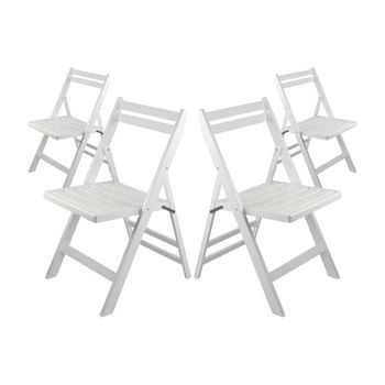 Pack 4 Sillas Plegables De Madera De Bambú Biano 46x44x78cm Thinia Home