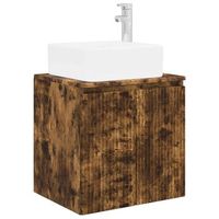 vanidad con lavabo de pared roble ahumado 53 x 35 x 63 cm vidaxl