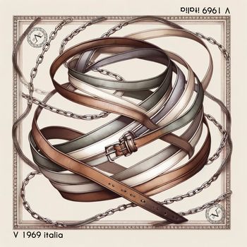 V 1969 Bufanda Pañuelo de seda Gran MultiBelts para mujer