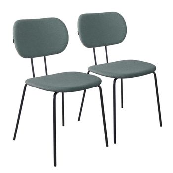 Conjunto de 2 sillas de diseño y madera verde oscuro