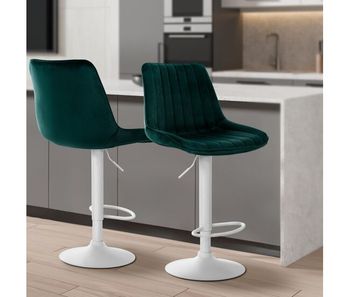 Taburete de bar toni terciopelo verde 50x49.5x91 cm