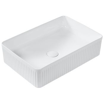 Lavabo Sobre Encimera De Cerámica Blanco Brillante 50 X 34 Cm Geldo