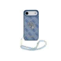 funda para movil guess air polipiel azul logo 4g y correa de perlas para iphone