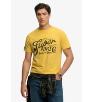 superdry para hombre m1012352a camiseta industry worker relaxed amarillo s casual algodon manga corta
