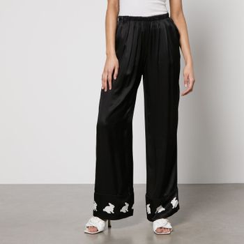Sleeper White Rabbit Satin Trousers - S-M