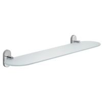 estante de bano de cristal satinado con soportes de metal cromado  chipre