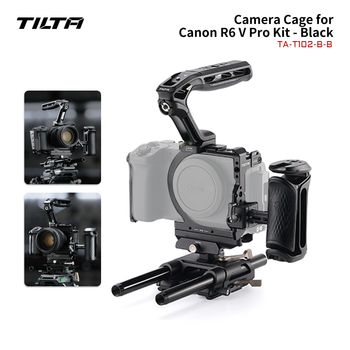 Jaula para Cámara TILTA R6 V para Canon EOS R6 V Pro Kit con Abrazadera de Cable, Empuñadura Lateral Xeno, Placa de Batería con Montura V PD TA-T102