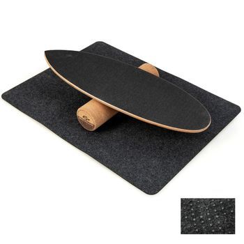 Tabla De Equilibrio De Madera Tabla Oscilante Con Rueda Y Manta Kit De Tabla De Equilibrio 3 En 1 Negro