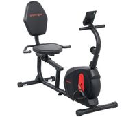sportnow bicicleta estatica con respaldo 8 niveles de resistencia bici estatica reclinadas con volante asiento ajustable pantalla lcd soporte de telefono y ruedas para entrenamientos recuperacion