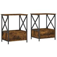 mesitas noche 2 uds madera ingenieria roble ahumado 50x41x65 cm vidaxl