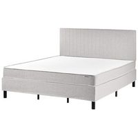 cama con somier de tela 180 x 200 cm con colchon de muelles ensacados con cabecero dormitorio gris claro countess