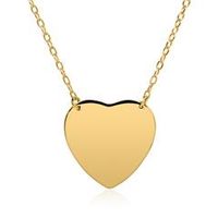 cadena con grabado de corazon de plata 925 banada en oro