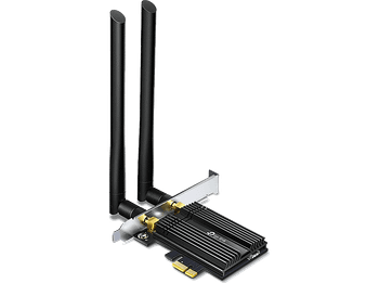 Tarjeta de red - TP-Link ARCHER TX50E, AX3000, Wi-Fi 6, Bluetooth 5.0 PCle, Negro