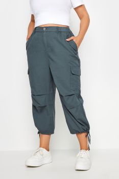 Yours Pantalones Capri Grises Estilo Cargo, Mujer Curvy Y Tallas Grandes, Yours