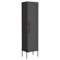 columna de bano sealy en melamina con 2 puertas y 4 estantes  plomo  180 cm x 451 cm x 355 cm