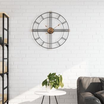 Reloj De Pared | Reloj Mural De Hierro Negro Ø60 Cm Cfw168148 Cfw95701