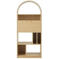 escritorio estanteria de chapa de roble con puerta abatible